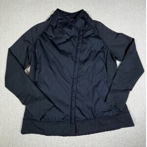 Prana Women XL Black Lightweight Long Sleeve Zip Front Jacket Active Outdoor